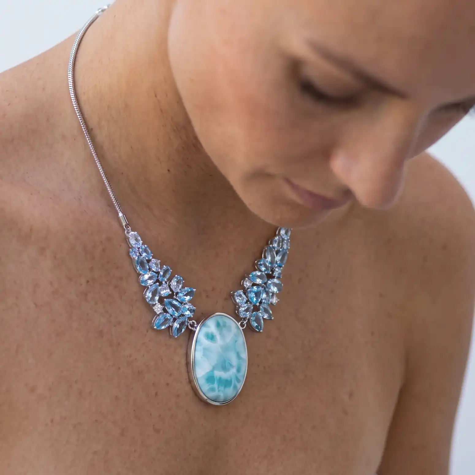 Larimar Grace Sterling Silver Larimar Necklace