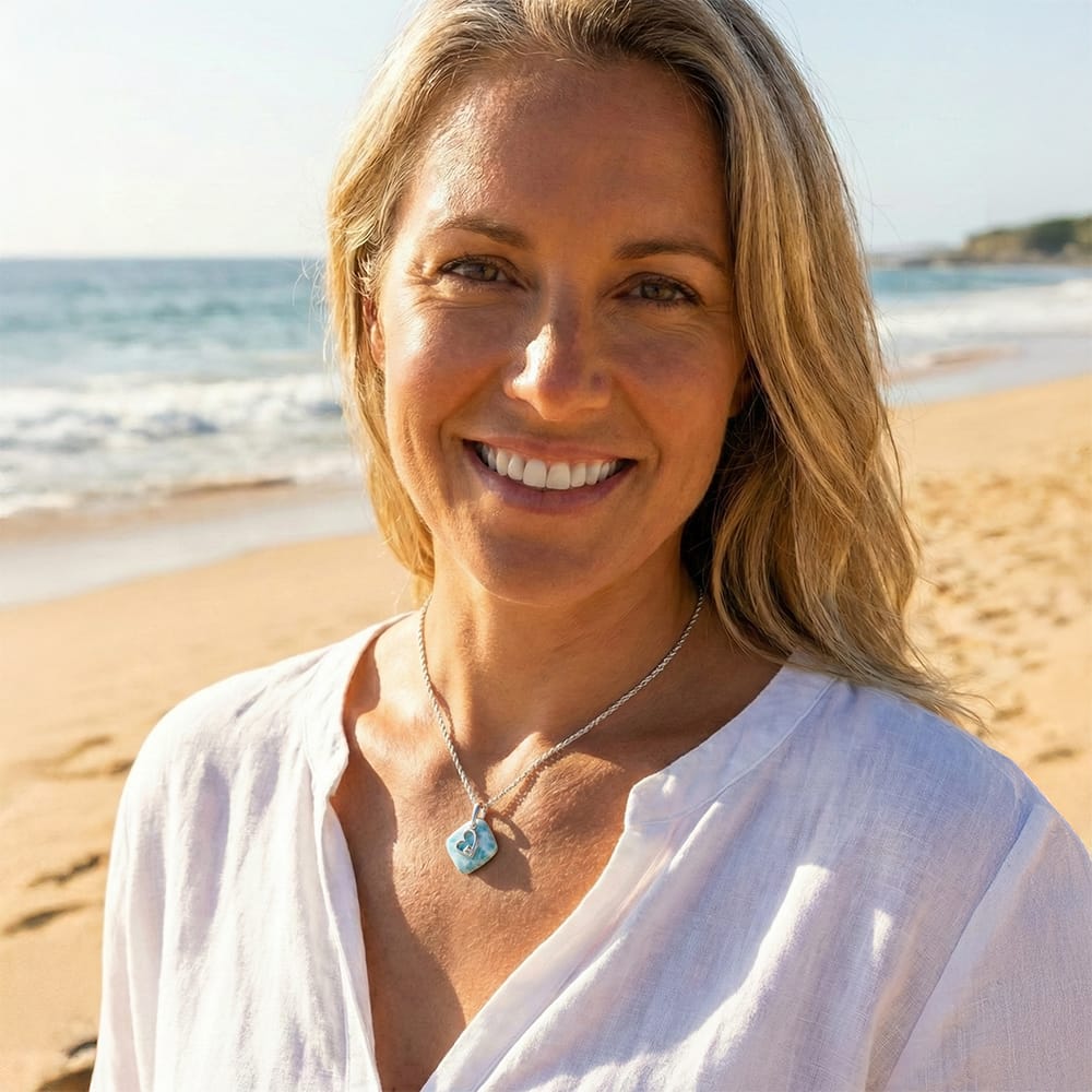 Larimar Heart Necklace Adalia