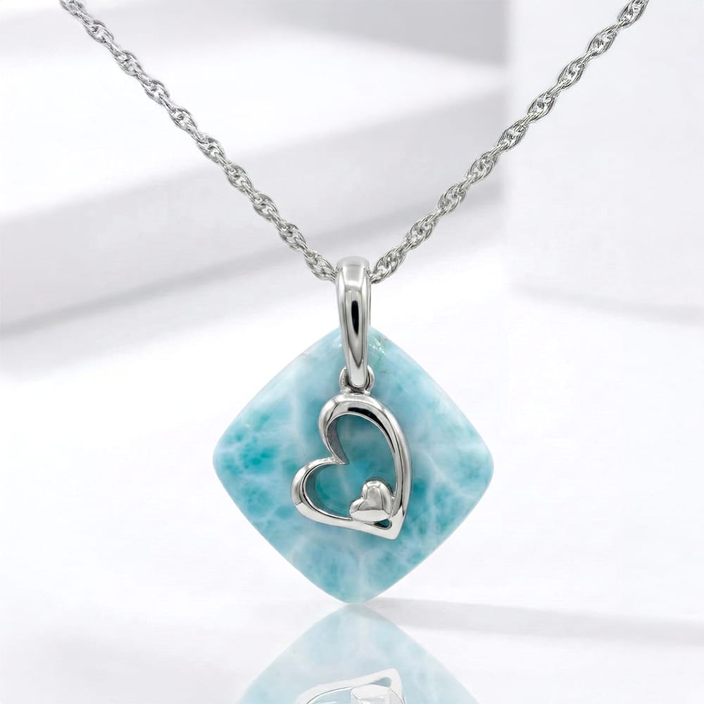 Larimar Heart Necklace Adalia