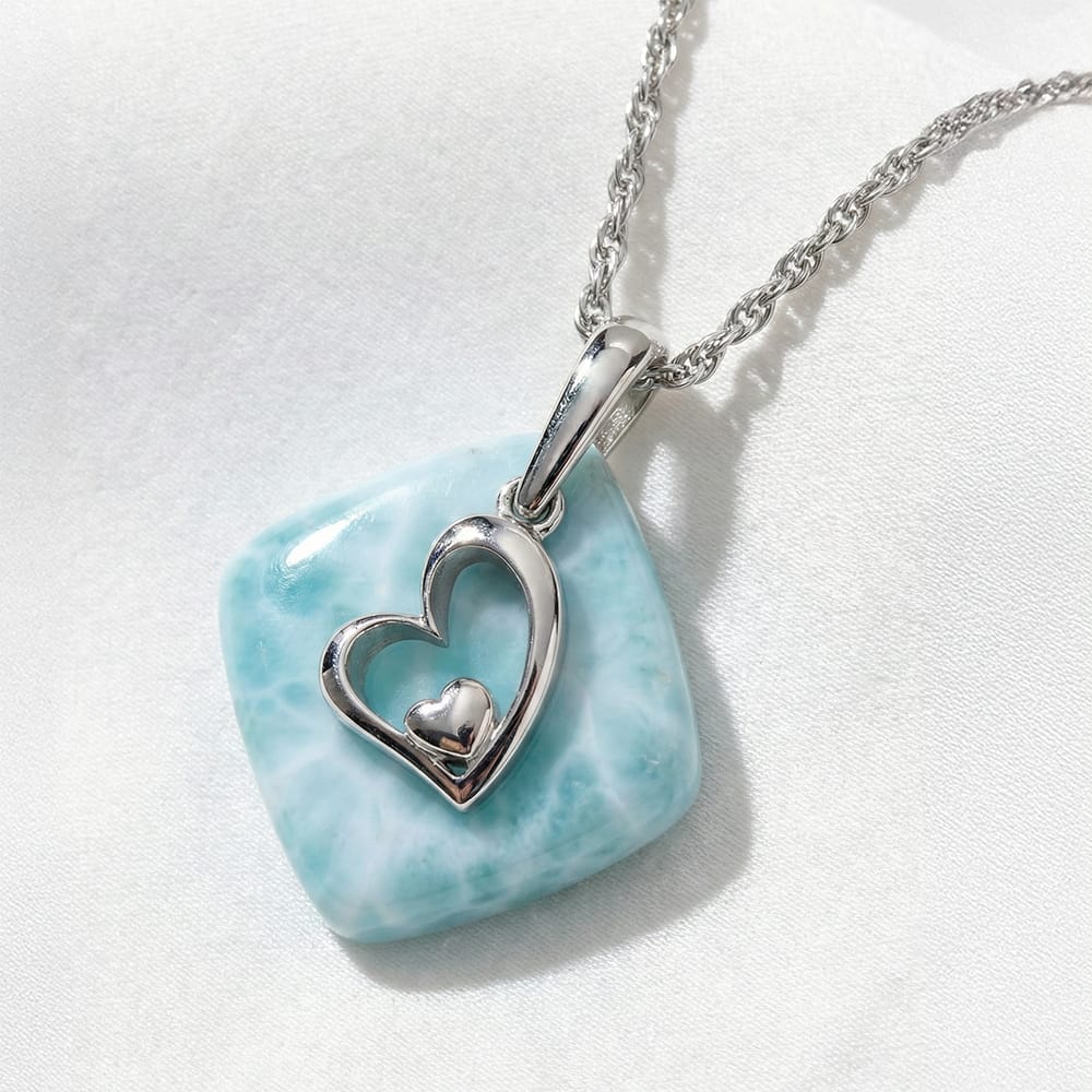 Larimar Heart Necklace Adalia