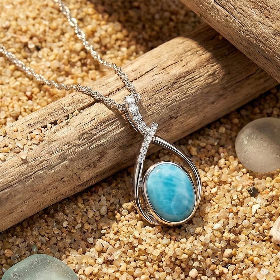 Jae Larimar Necklace in silver by Marahlago