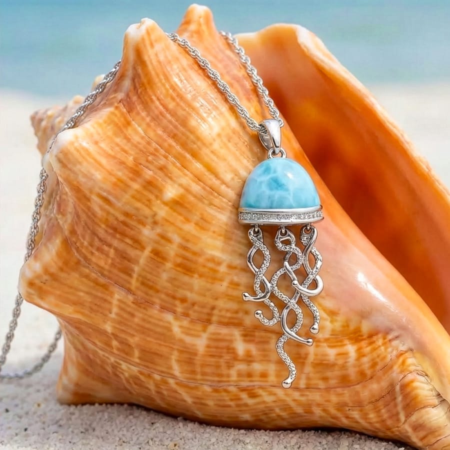 Jellyfish Necklace in sterling silver 