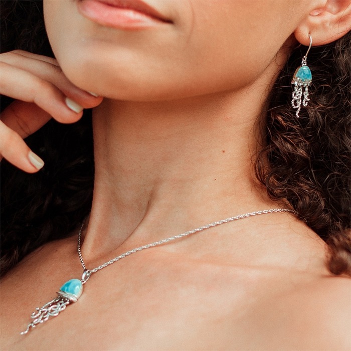 marahlago larimar Jellyfish Larimar Necklace jewelry