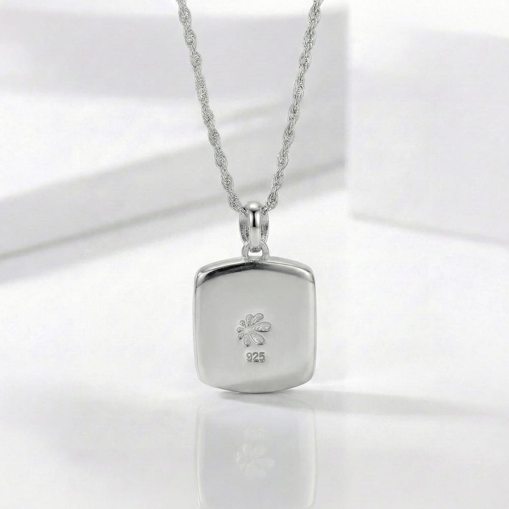 Larimar Sterling Silver Joy Necklace Marahlago Jewelry Cushion Gemstone White Sapphire