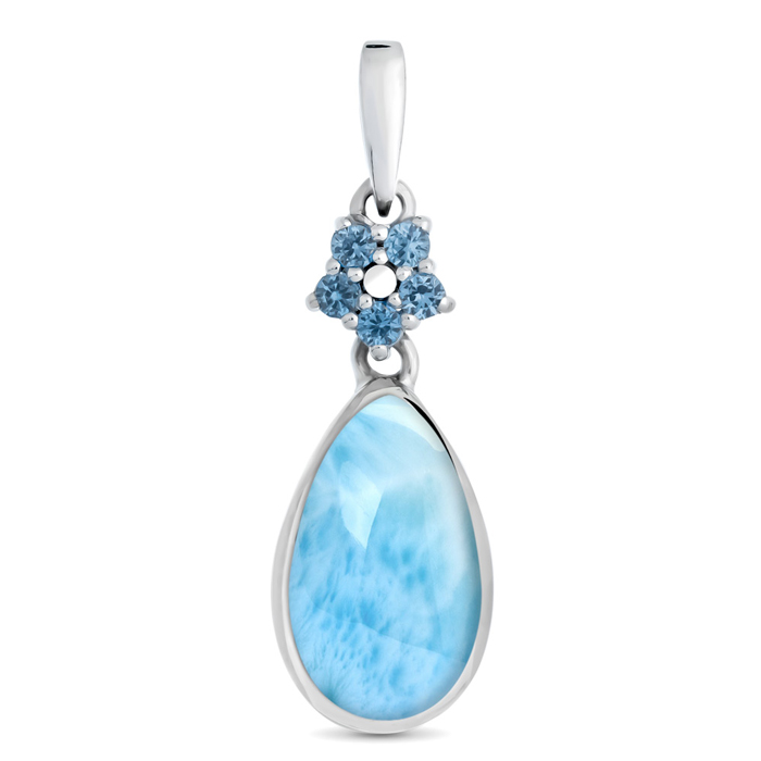 flower necklace with larimar