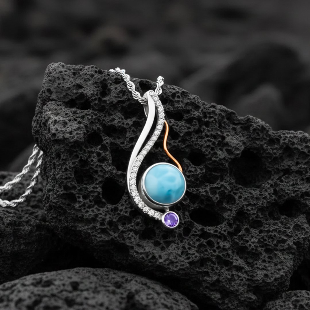 Lyla Larimar Necklace in silver by marahlago
