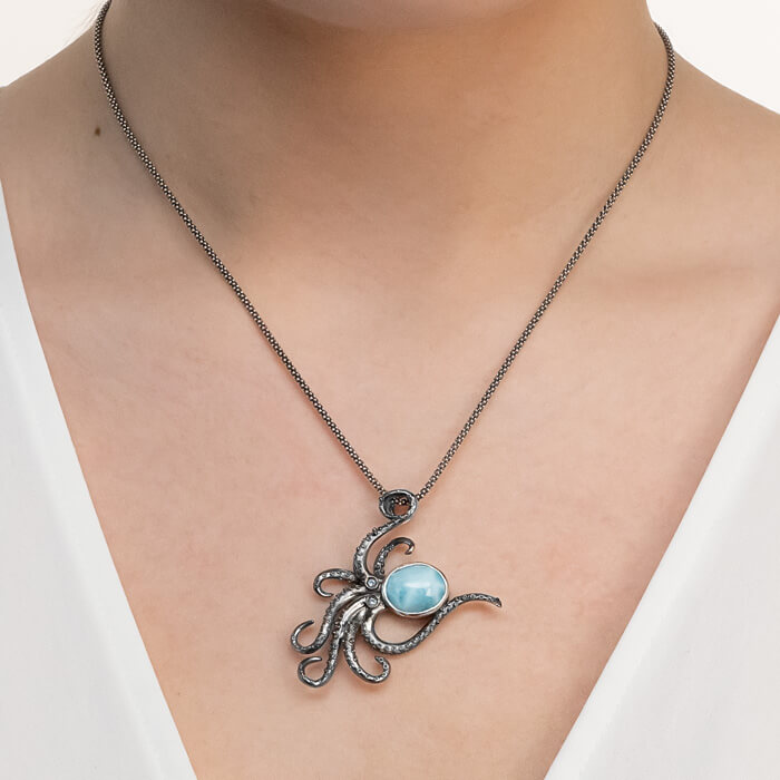 marahlago larimar Octopus Larimar Necklace jewelry