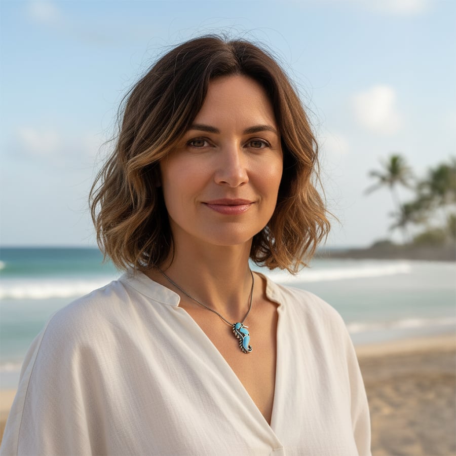 Seahorse Necklace Marahlago Larimar Jewelry