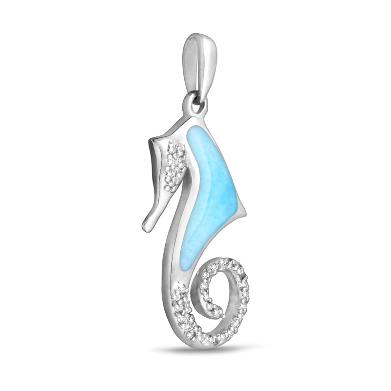 marahlago larimar Sapphire Seahorse Necklace jewelry