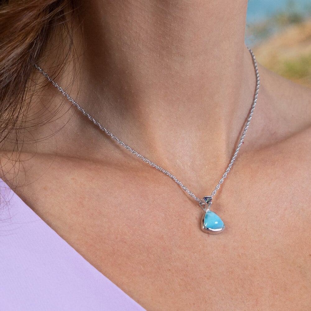 Mystic Topaz Necklace with larimar 