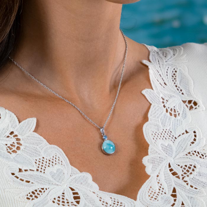 splash Larimar pendant necklace marahlago Jewelry lifestyle