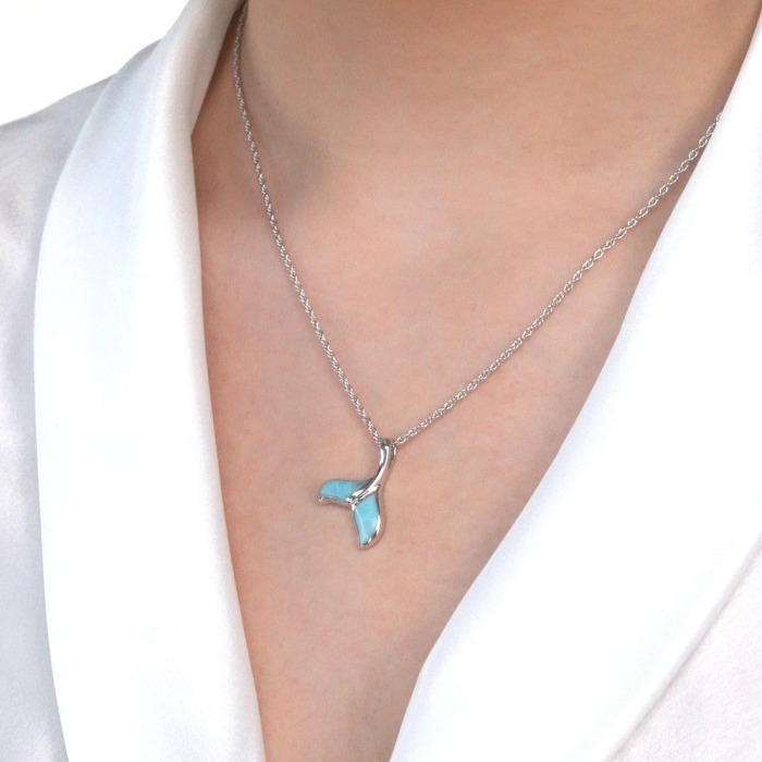 marahlago larimar Dolphin Tail Necklace jewelry