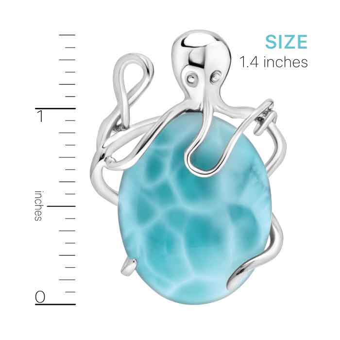 Octopus Necklace with larimar and Silver