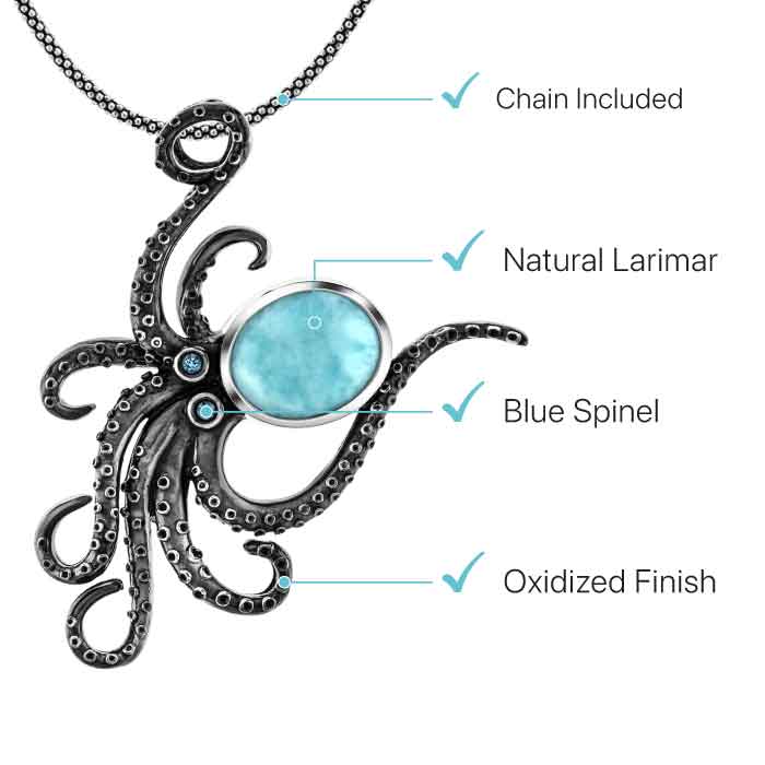 Octopus Pendant in sterling silver