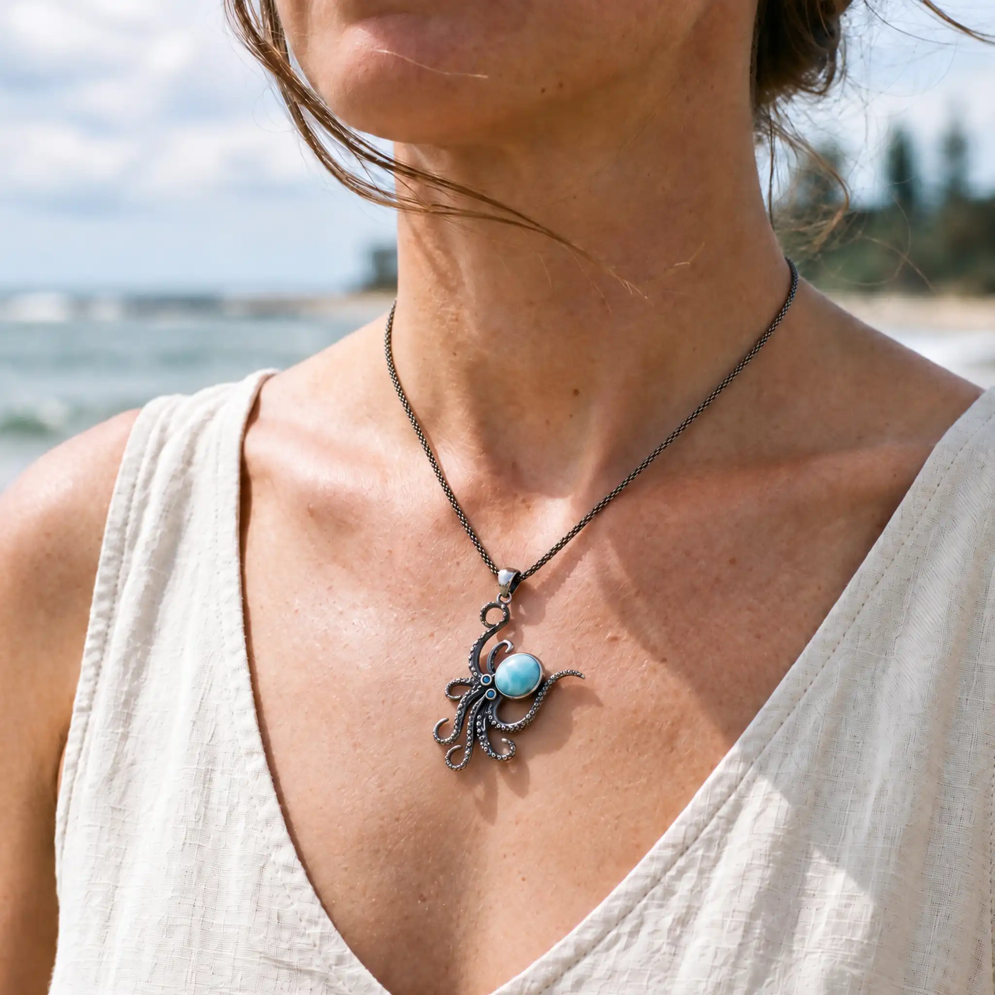 Octopus Pendant in sterling silver