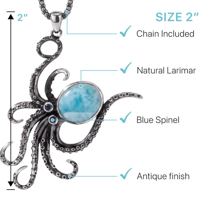 Octopus Pendant in sterling silver