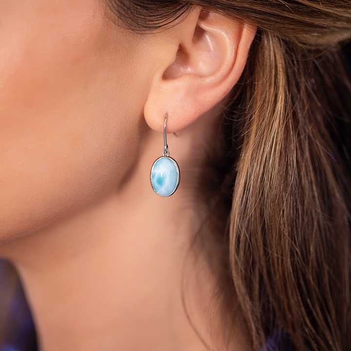 Oval Earrings with larimar