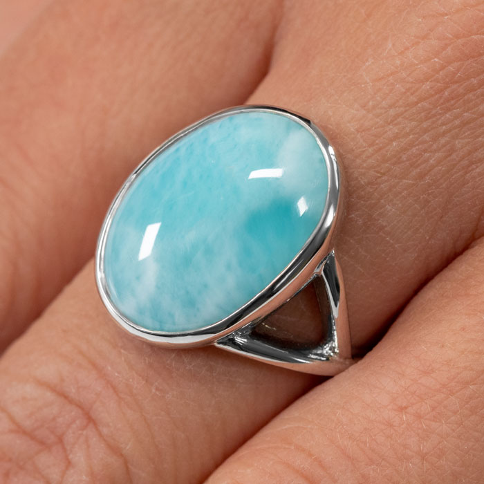 larimar ring close up
