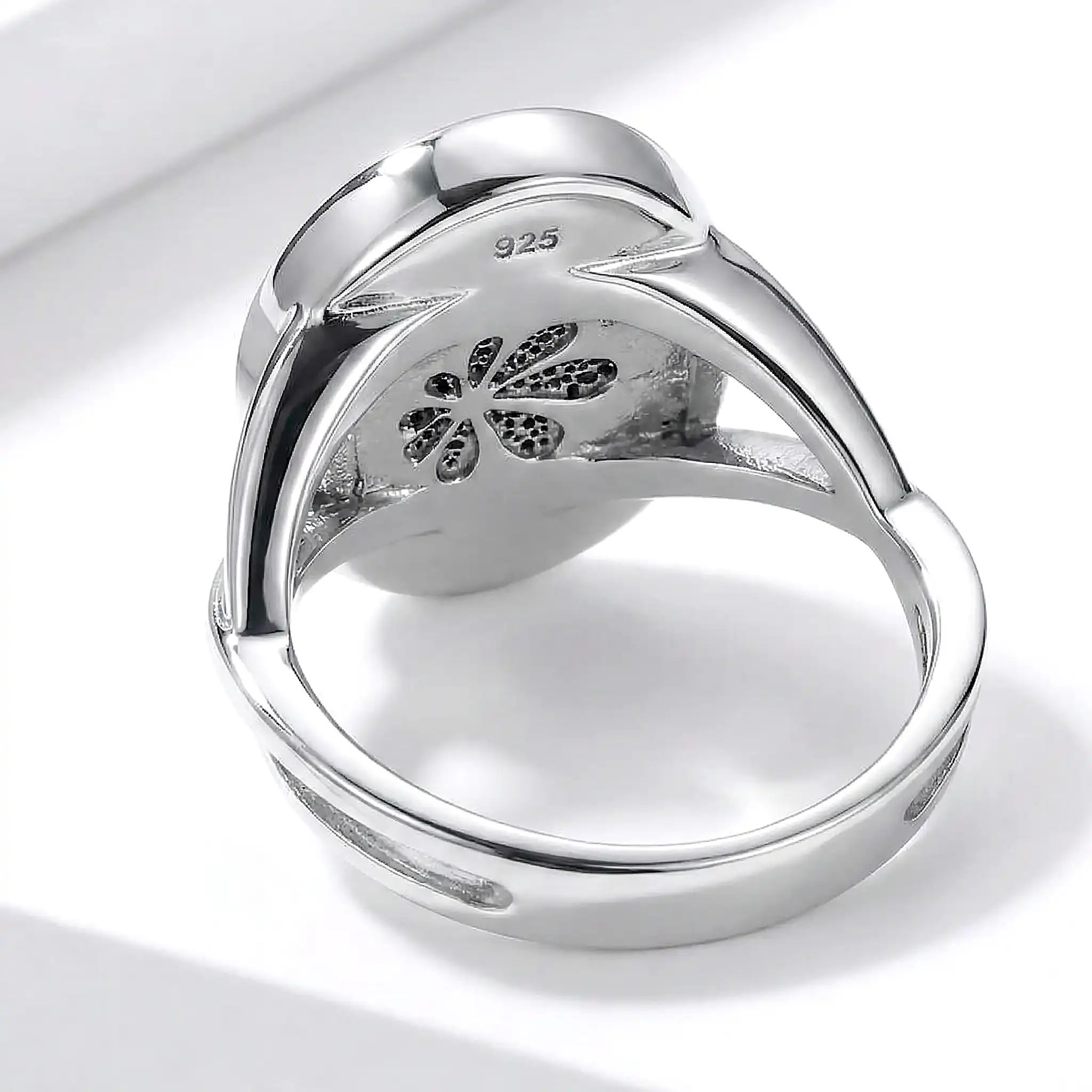 Larimar Oval Ring Sterling Silver Marahlago