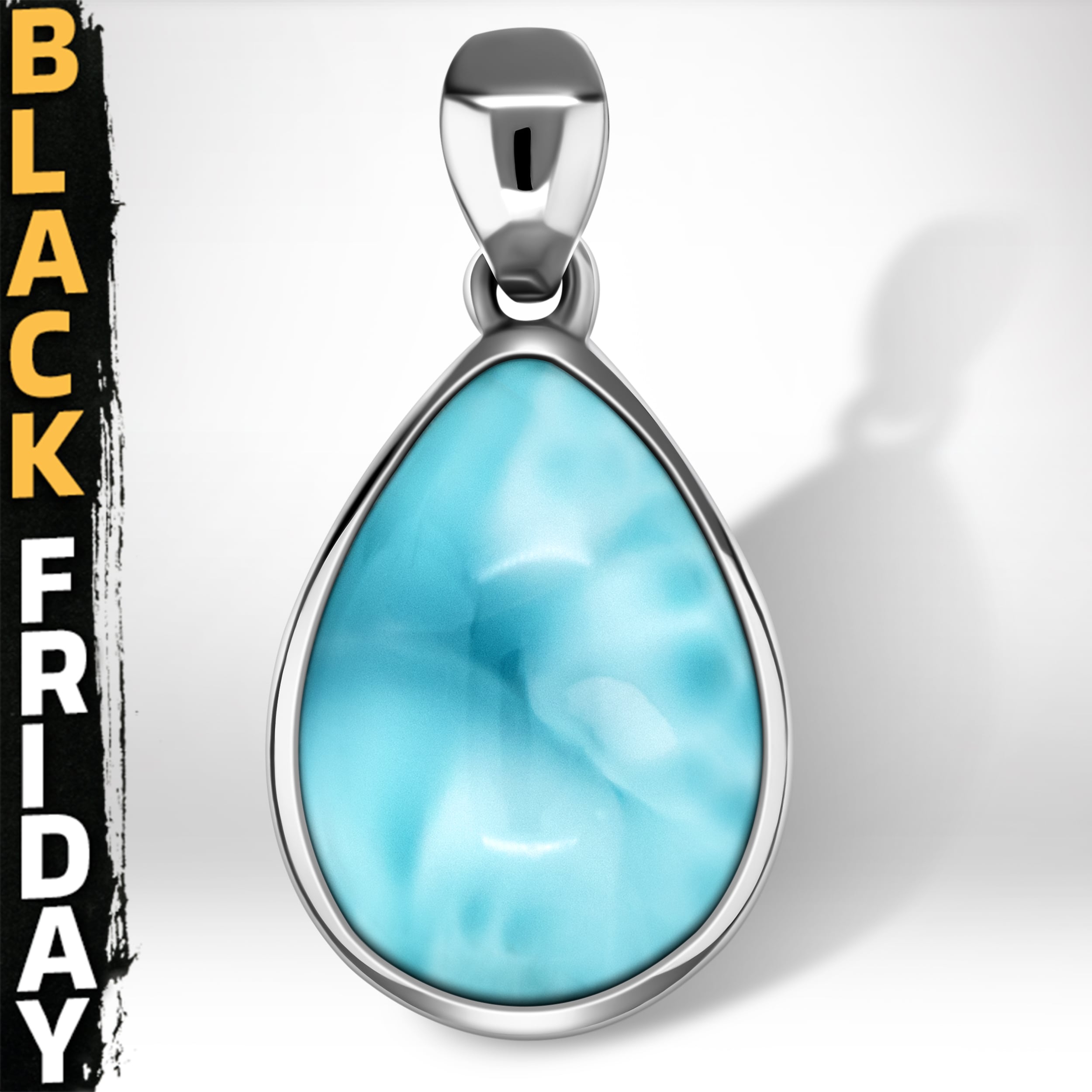 Larimar pendant necklace Pear