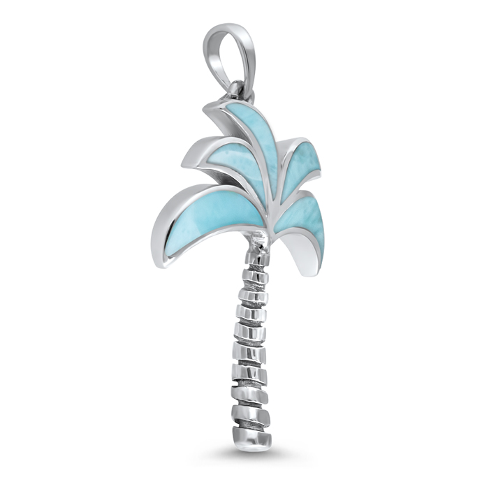 Palm Tree Necklace in oxidized silver by Marahlago Larimar