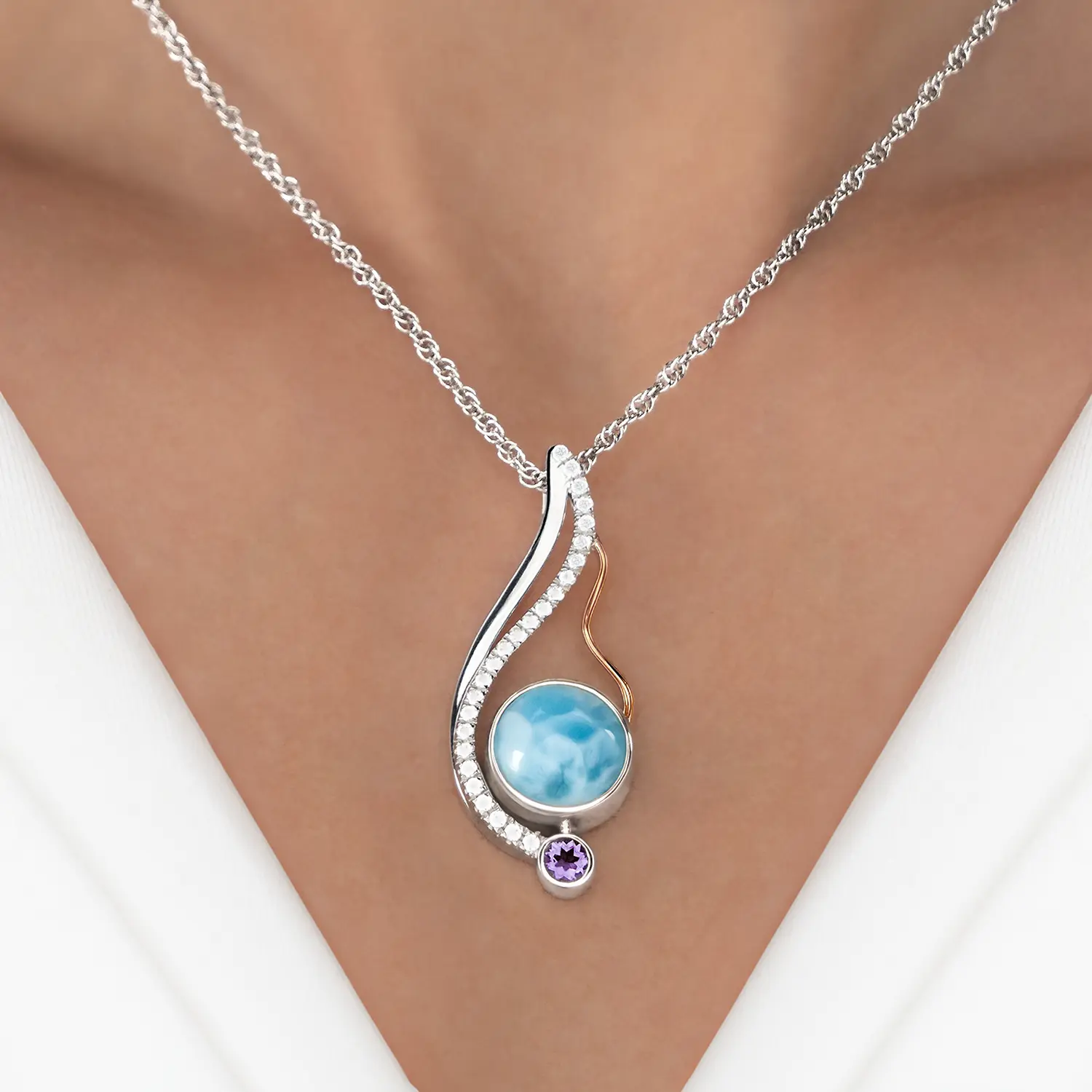 Lyla Larimar Necklace