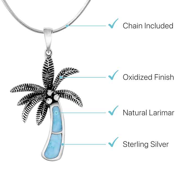 Palm Tree Pendant in Sterling Silver