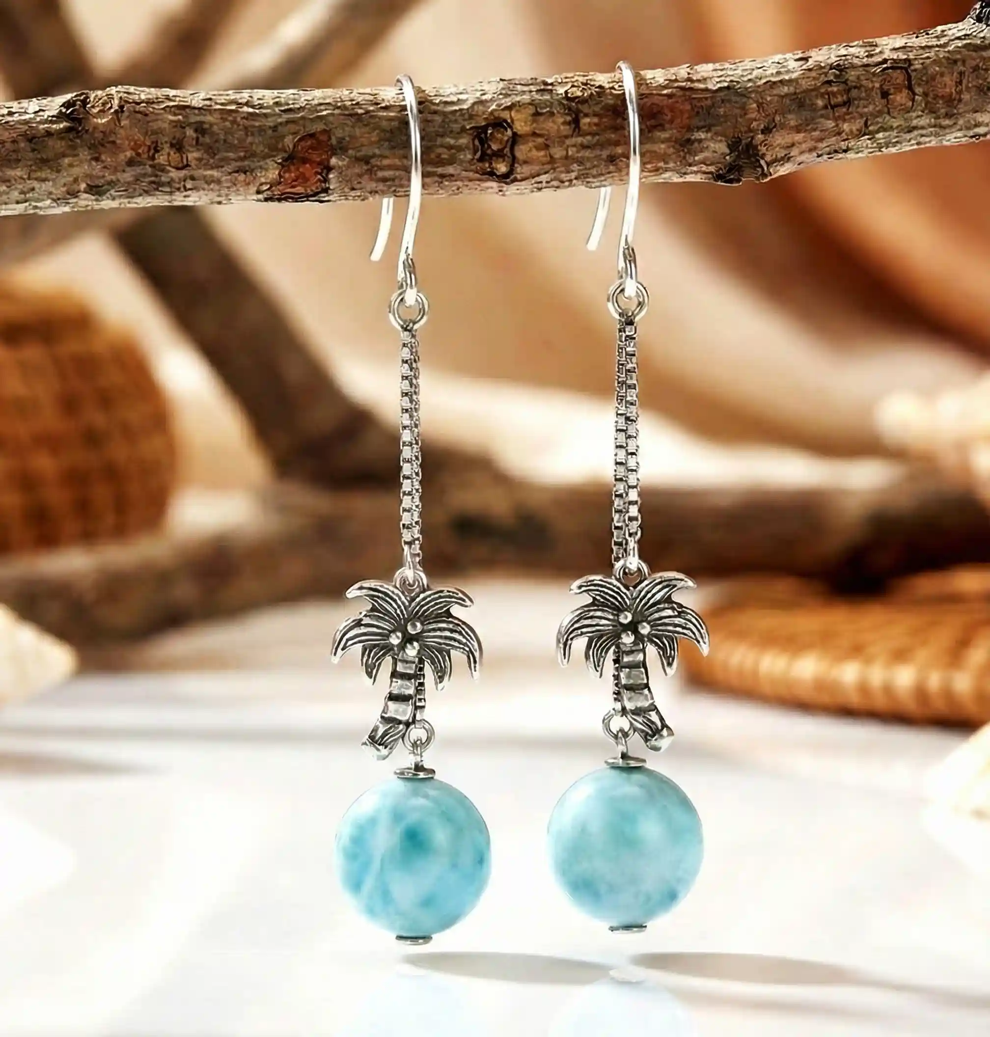 Palm Tree Dangle Earrings