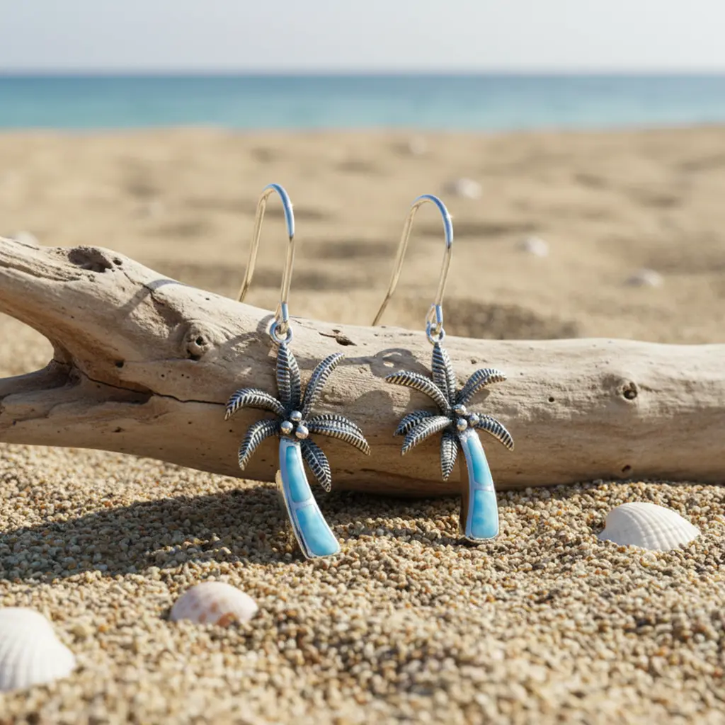 Palm Tree Earrings sterling silver