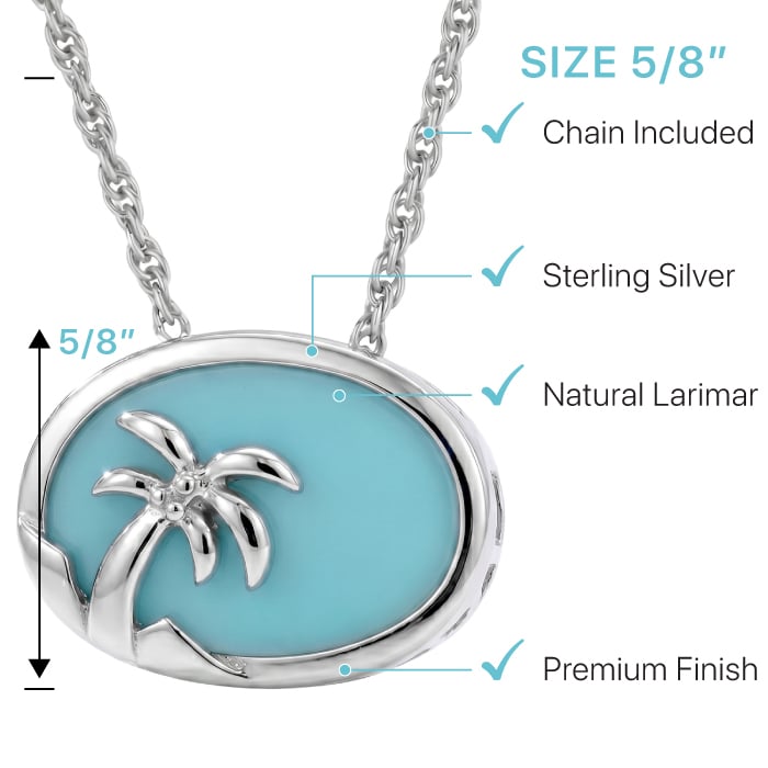 Larimar Palm Tree Pendant