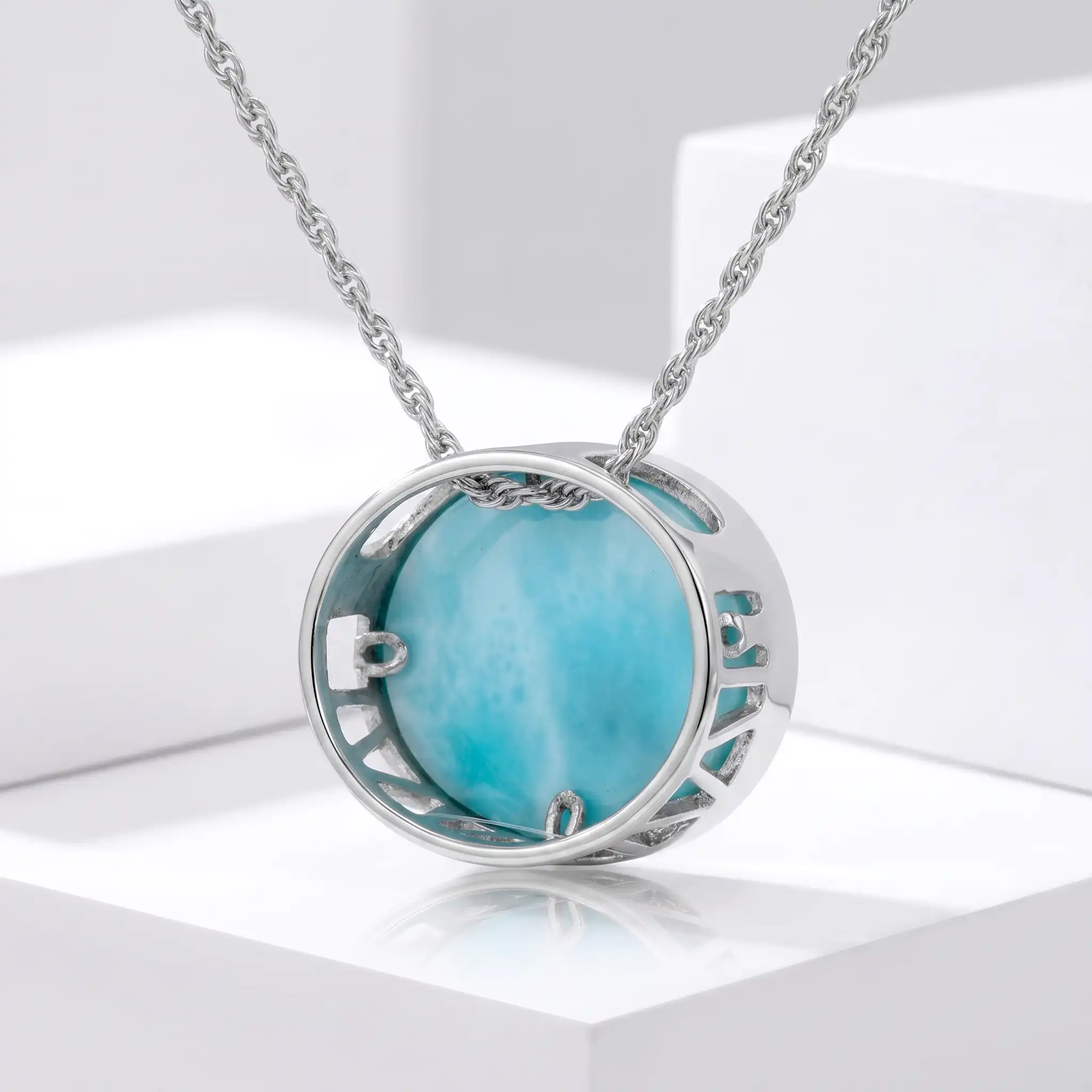 Larimar Palm Tree Pendant