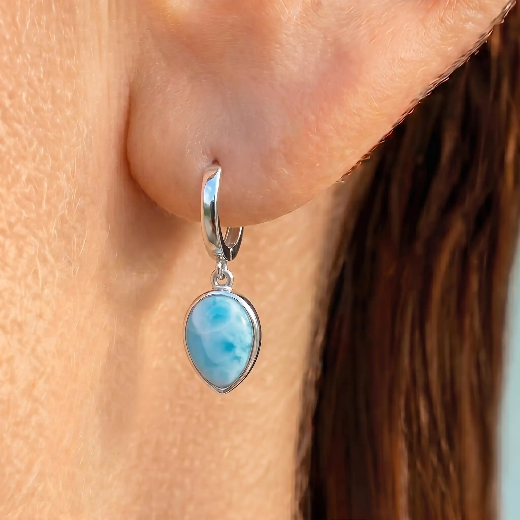 PEAR HOOP EARRINGS