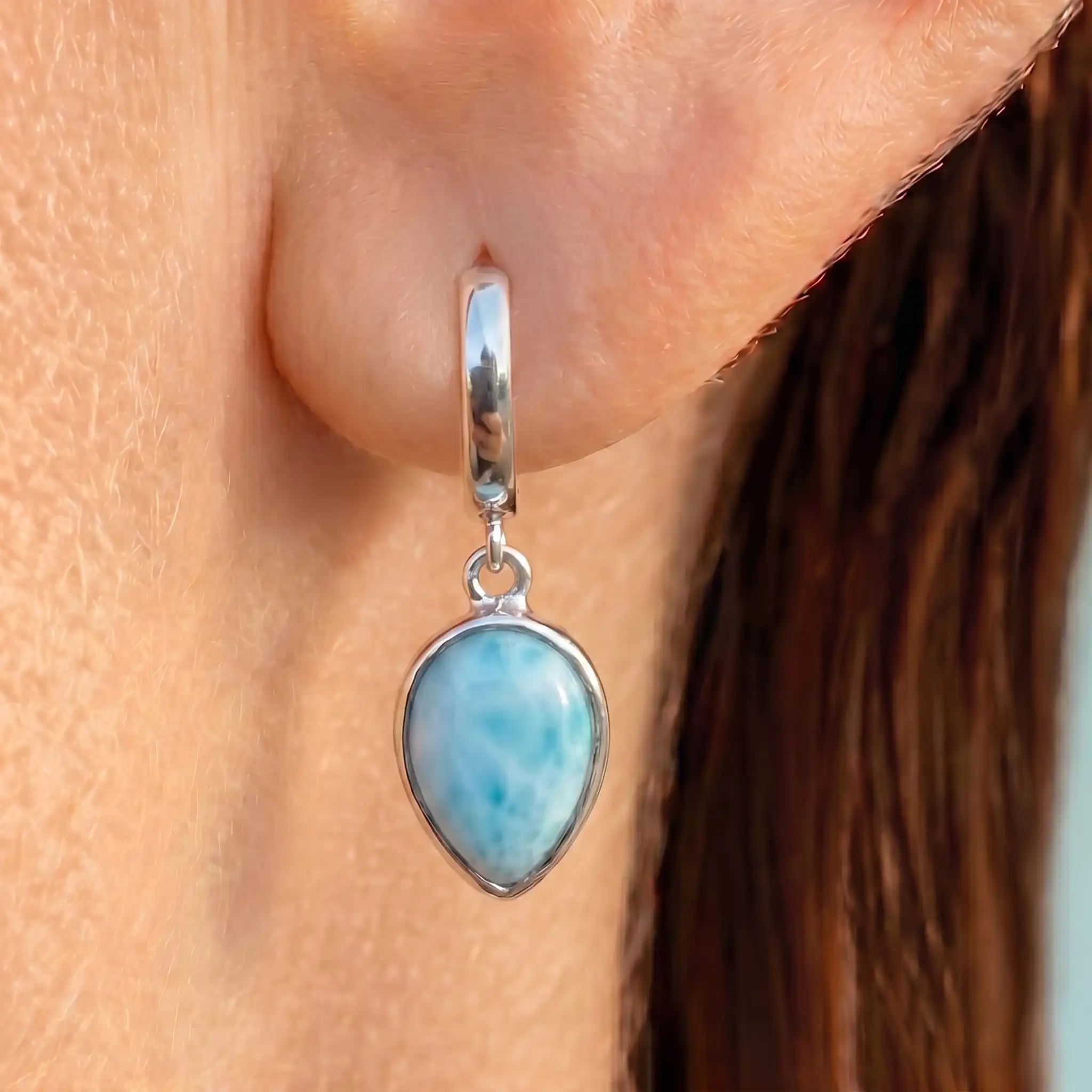 PEAR HOOP EARRINGS