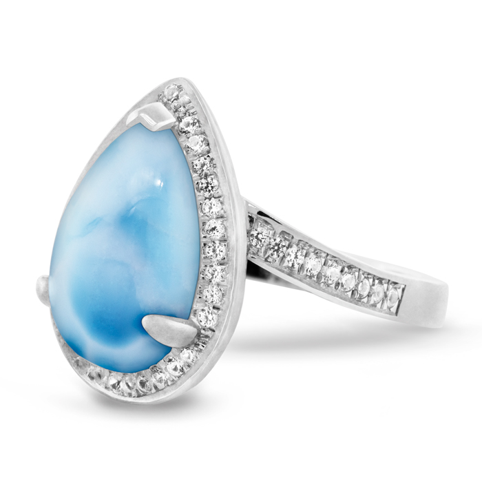 Woman's Gift for Wife Larimar Blue Ring
