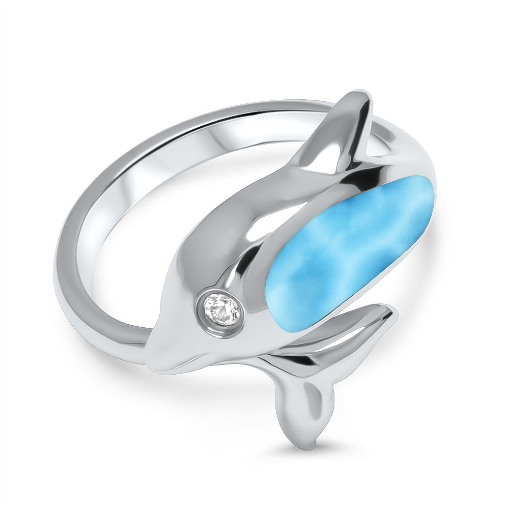 Nautica Dolphin Larimar Ring jewelry Marahlago