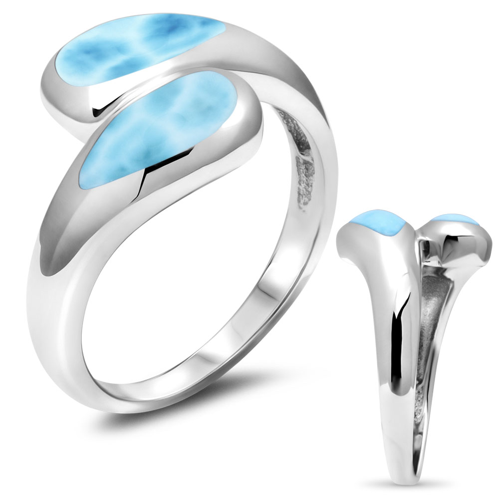 Bypass ring in sterling silver