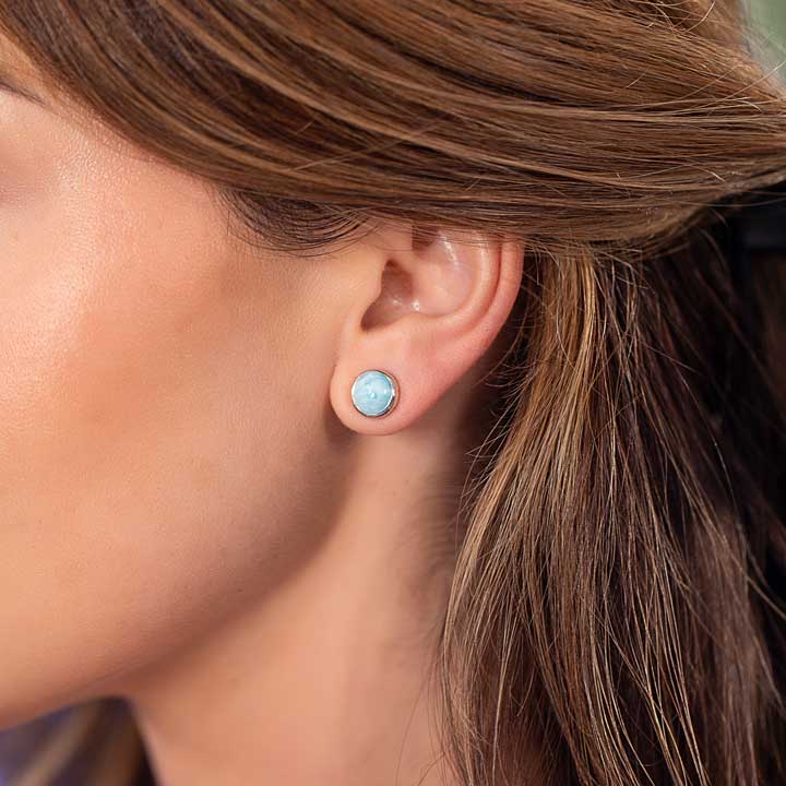 Stud Earring with larimar