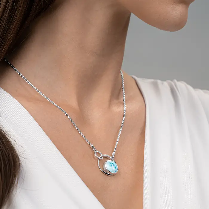 Sapphire Larimar Necklace