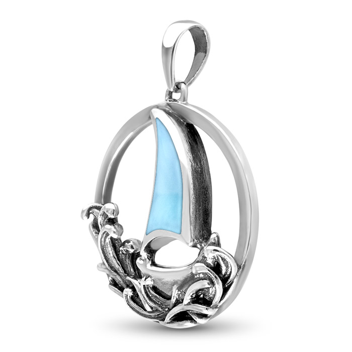 Sailboat Necklace Jewelry Blue Gemstone Marahlago