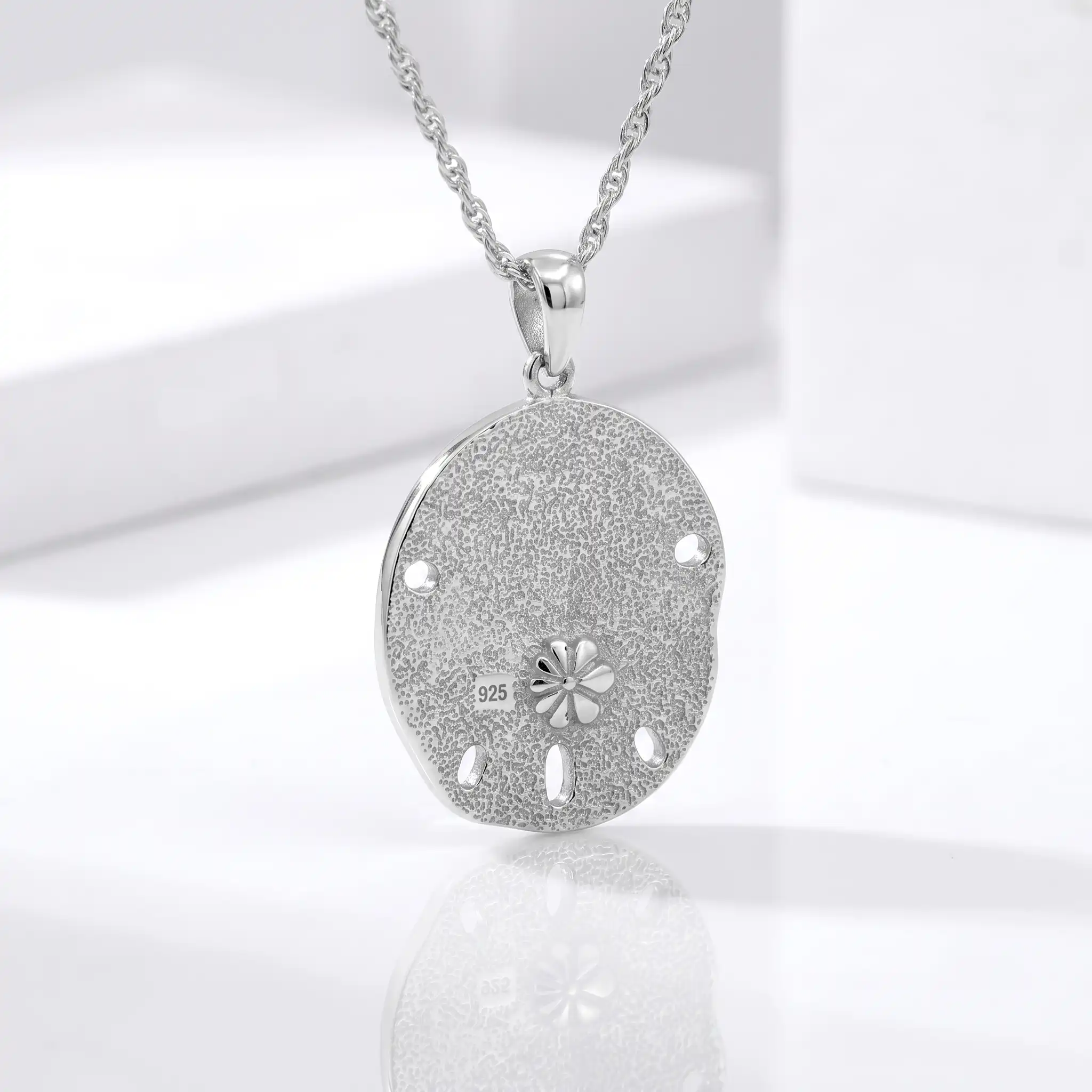 Sand Dollar Necklace with Larimar By Marahlago 