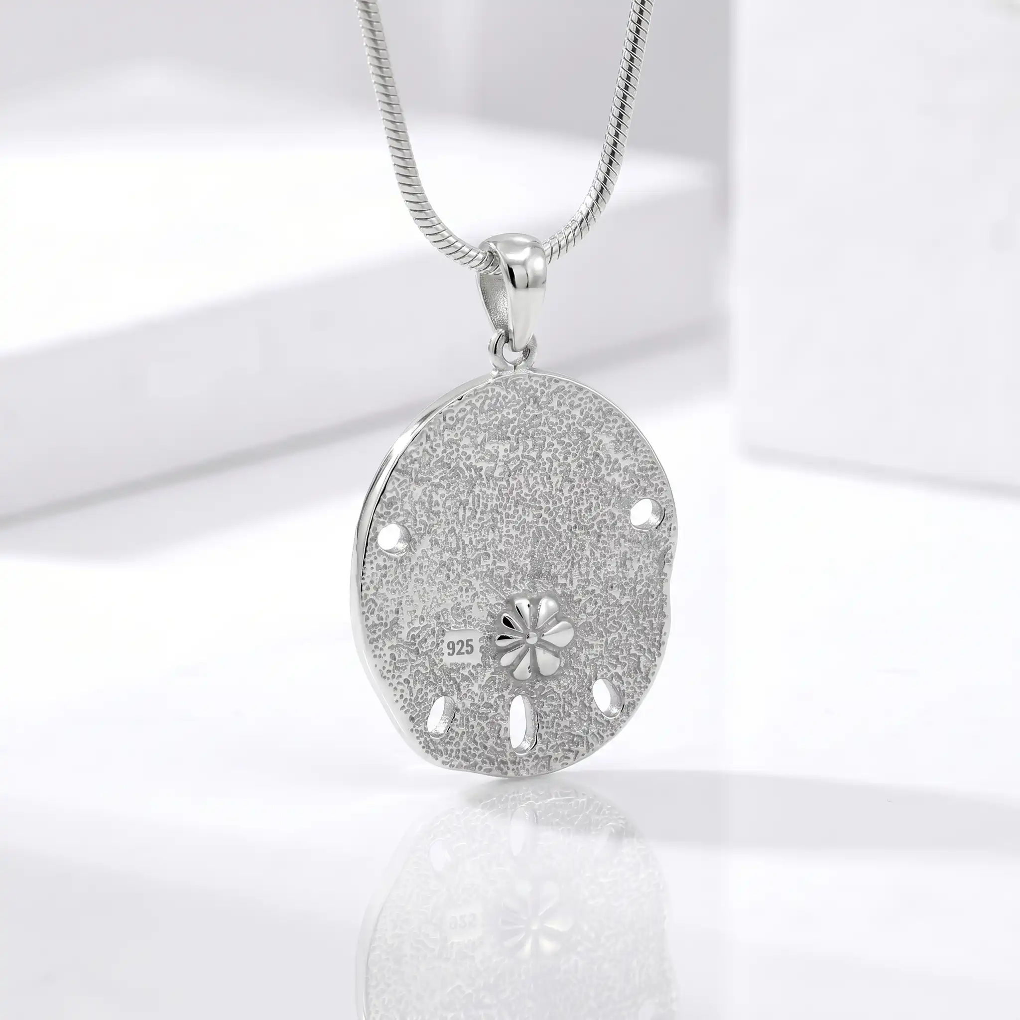 Sand Dollar Necklace with Larimar By Marahlago 