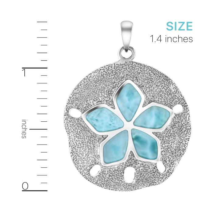 Sand Dollar Necklace with Larimar By Marahlago 