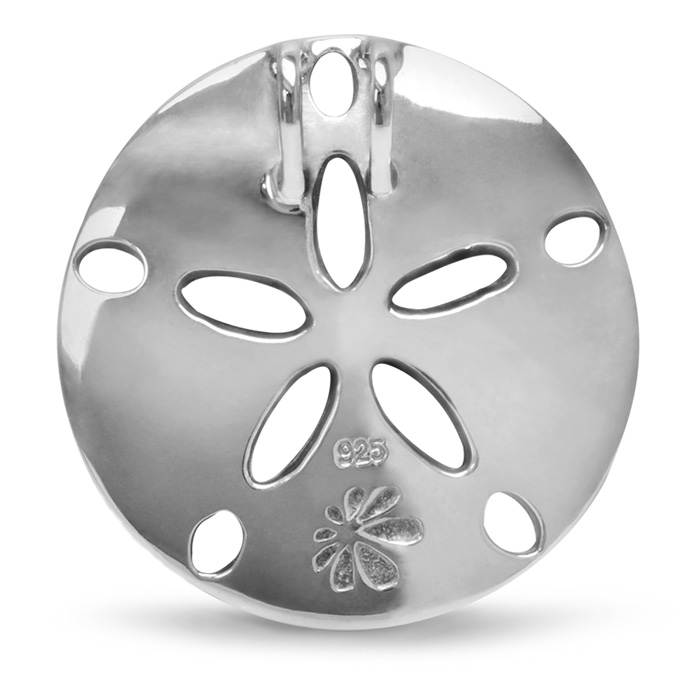 Sand Dollar Pendant in sterling silver with larimar