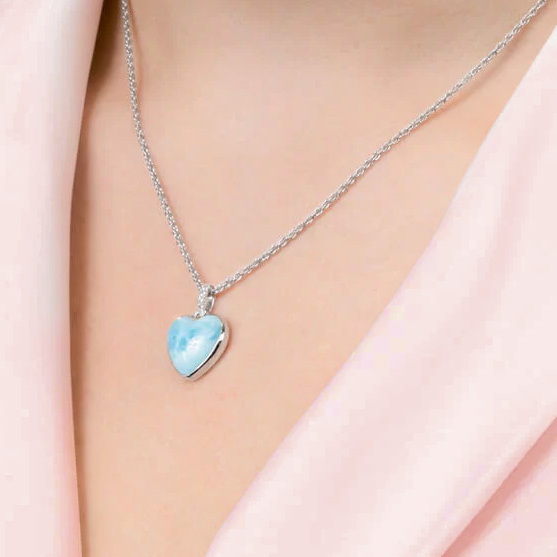 Love Gift Gemstone Necklace Larimar Jewlery