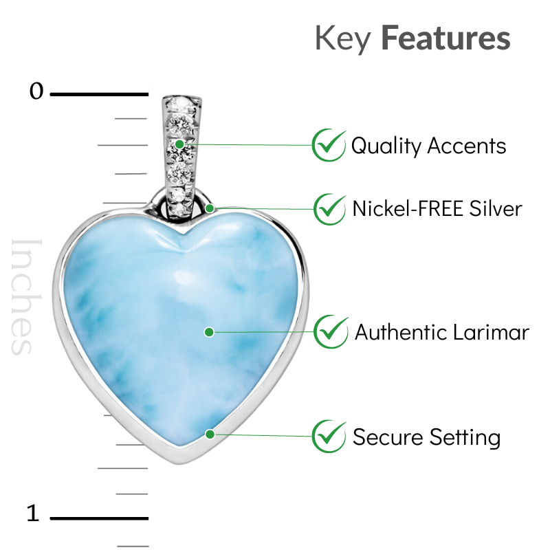 Heart shaped Necklace with larimar
