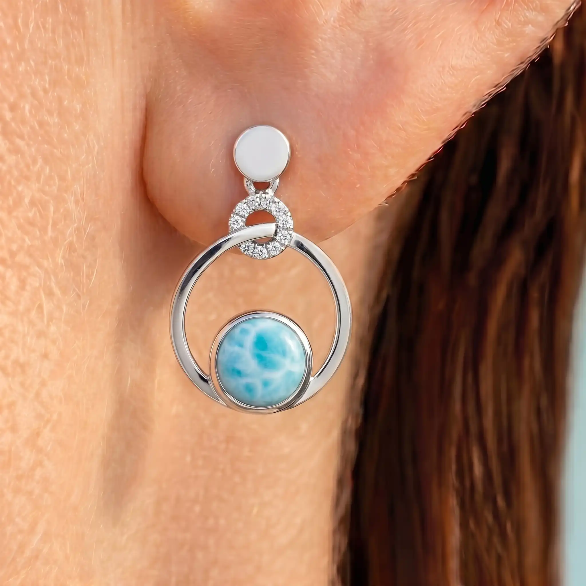 SAPPHIRE LARIMAR EARRINGS