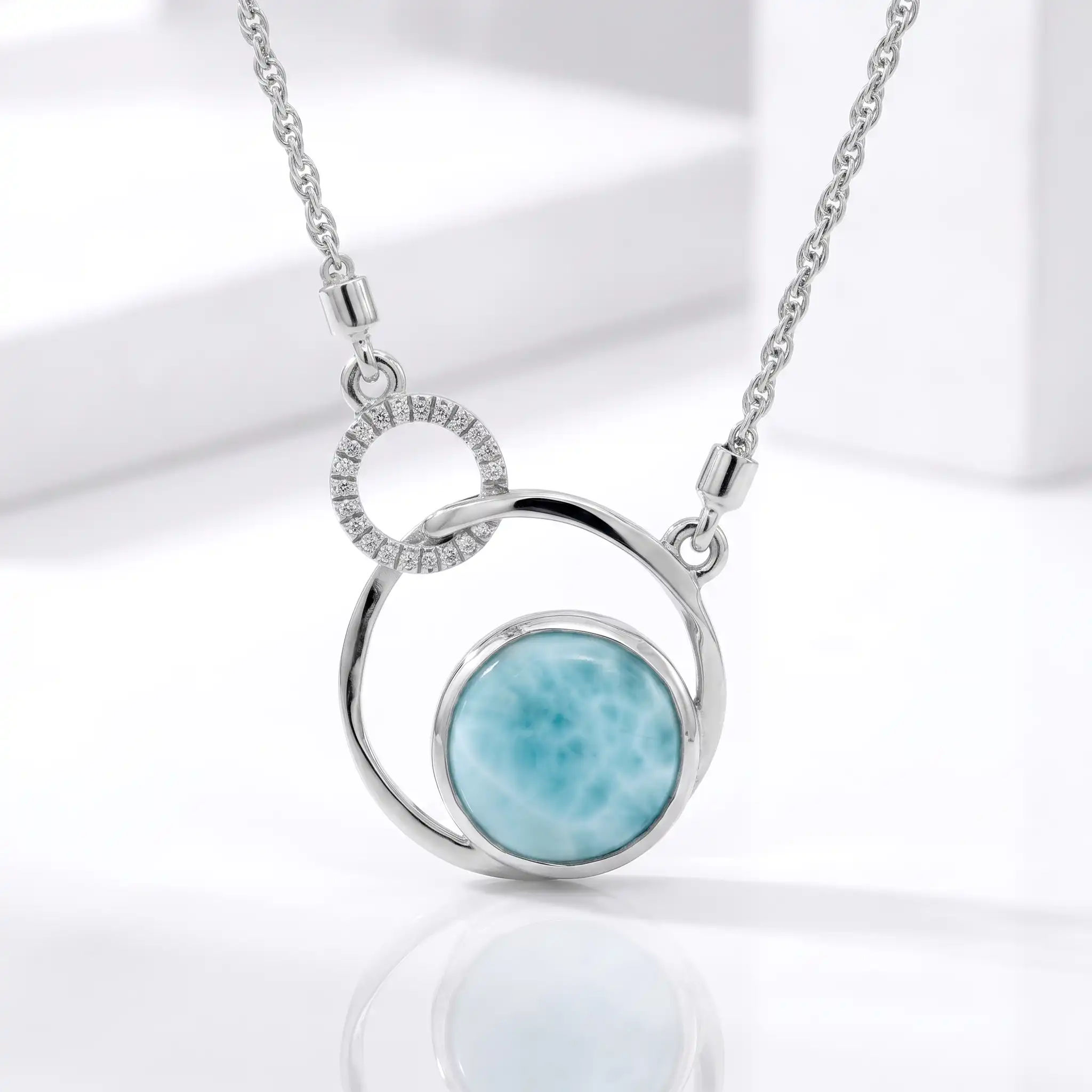 Sapphire Larimar Necklace