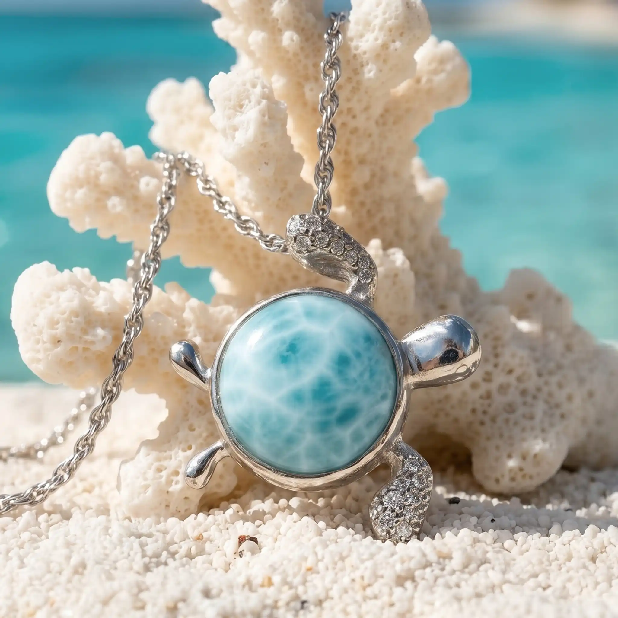 Sea Turtle Necklace on Model