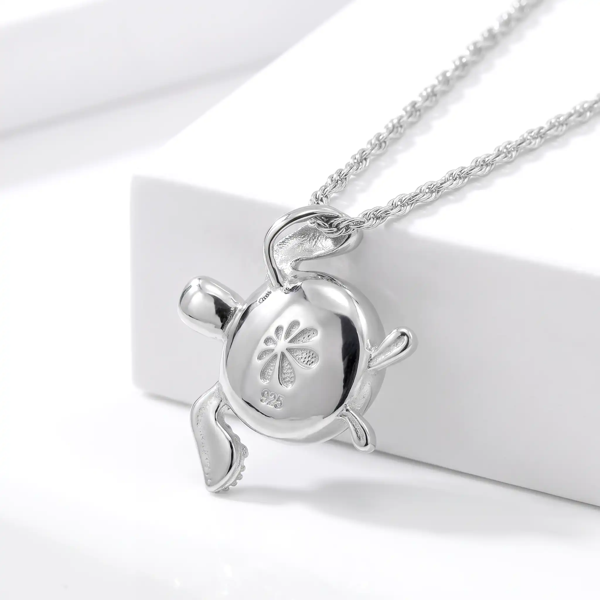 Sea Turtle Necklace sterling silver larimar