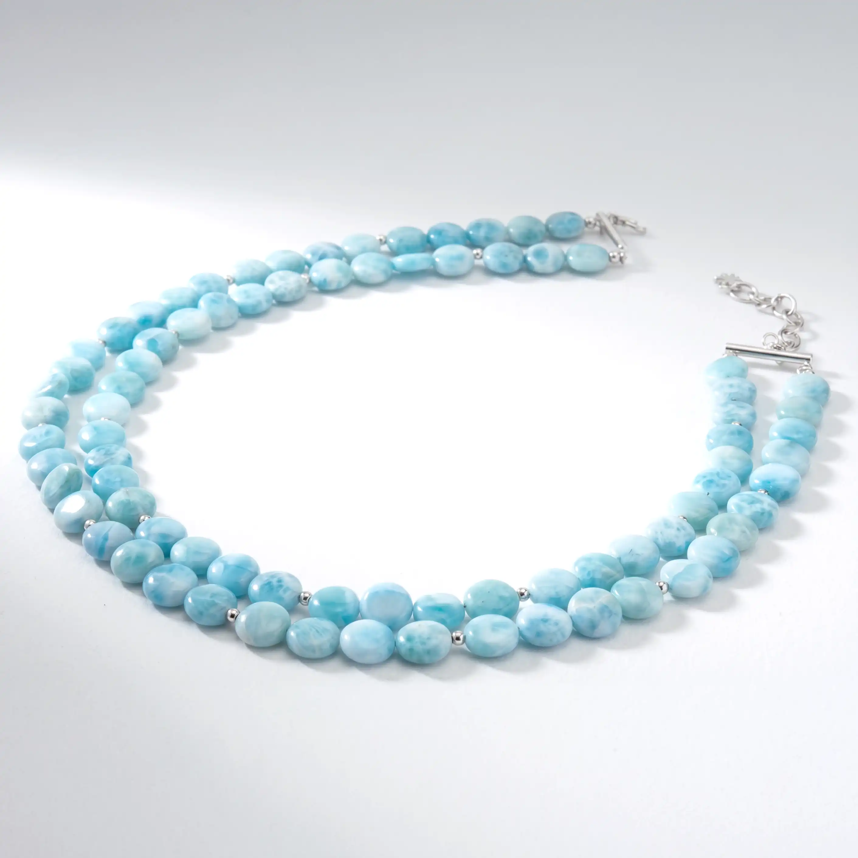 Larimar Multistrand Bead Necklace 